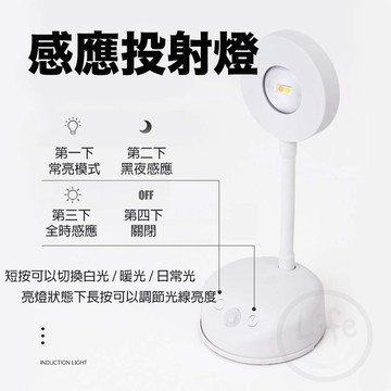 【台灣現貨】感應投射燈 感應燈 可調光感應燈 走廊燈 人體感應燈 USB充電 投射燈【ULife生活選品】 蒼之品