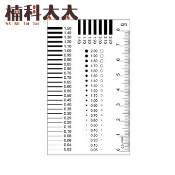 品管對照卡 污點規 黑點卡 裂縫檢測 異物卡 透明尺 裂縫對照卡 水泥裂縫規 菲林尺 點線規 DDC06-1