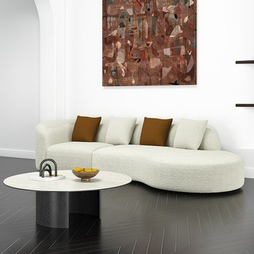 【台灣公司 可打統編】免運 沙發 創意沙發 法式奶油風羊羔絨沙發家用客廳小戶型意式極簡異形簡約布藝沙發 可開發票 全館六折 工廠現貨直銷 新品特價 c9241