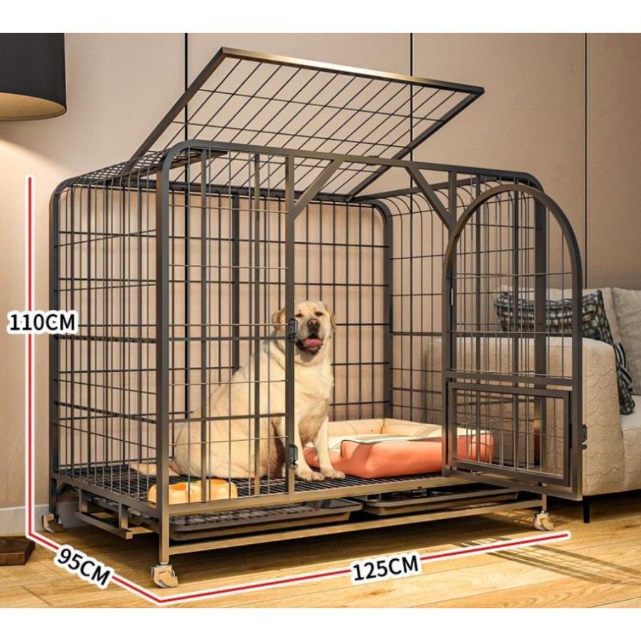 当店だけの限定モデル xixi68犬小屋 犬用ケージ あらゆる種類のペットの犬と猫に適犬用ケージ 大型犬と犬用ケージ Size 125 95  100cm