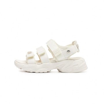 【FILA】TAPERED SANDALS 涼鞋 女鞋 厚底涼鞋 米色-5S316Y111
