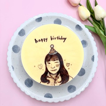 6吋人像單人大頭或及胸| 乳酪蛋糕 客製化生日蛋糕 巧克力芝麻花