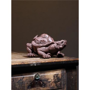 宜興柏年堂吉柏年絕版精品紫砂龍龜霸下招財手工茶寵可養擺件茶玩