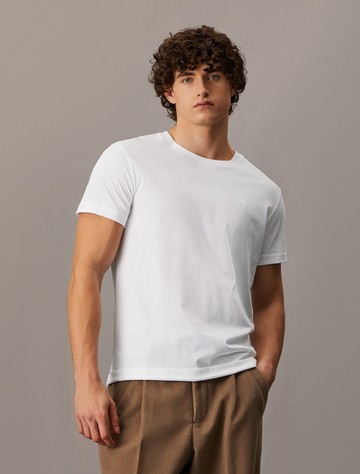 Calvin Klein 平滑棉質字母T恤