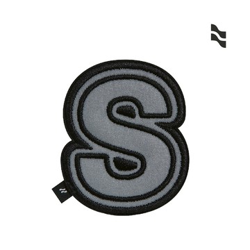 LOJEL刺繡貼紙黑白-S