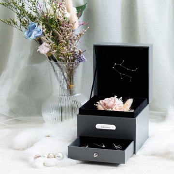 【Flower Plus】  Gemini 雙子座 雙層永生花星座禮盒