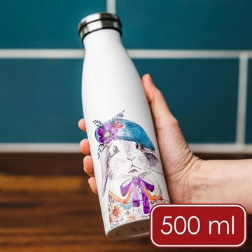 《Mikasa》Tipperleyhill雙層彩繪保溫瓶(淑女兔500ml) | 保溫杯 水壺 水瓶 環保杯 便攜杯 隨行杯