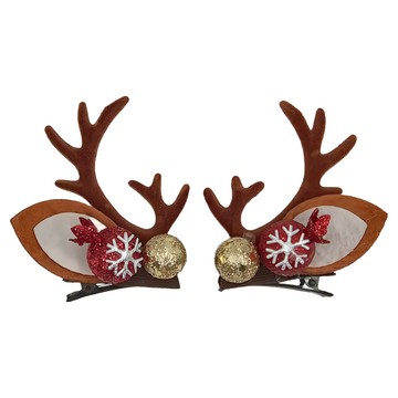 金蔥雙色果鹿角對夾  X139001  1組  6 x 7cm