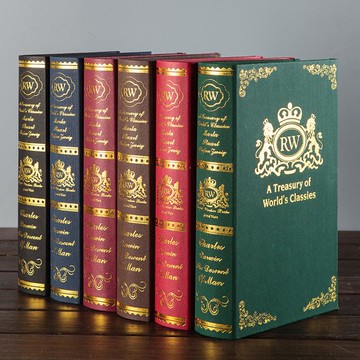 假書擺件歐式復古燙金假書擺件仿真書裝飾書擺件書房客廳道具模型書殼創意飾品夏季新品 99購物節