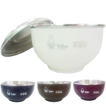 【小蟻布比】香醇不銹鋼雙層隔熱碗-不銹鋼蓋-14cm