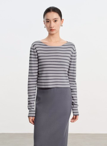 簡約條紋針織上衣