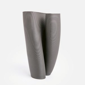 查莉3D雕塑感陶瓷花器33.5cm 旋轉深灰