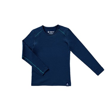 【Wildland 荒野】輕能量纖維親膚保暖衣 中童 深藍色 W2673-72