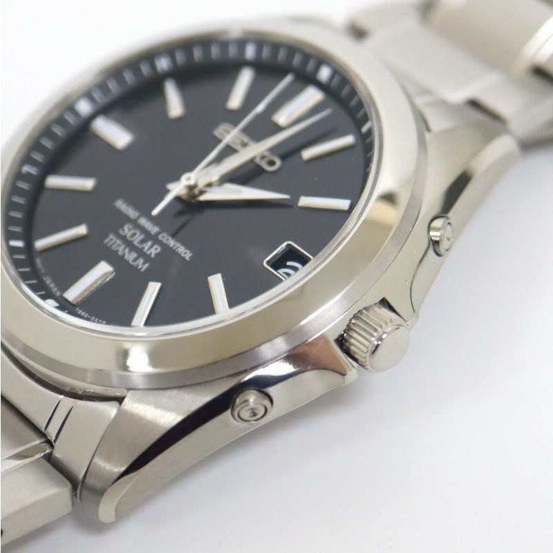 SEIKO】セイコー スピリット 電波ソーラー チタン ブラック文字