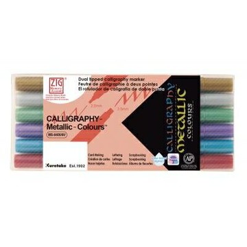 吳竹ZIG雙頭平頭麥克筆6色組金屬色* MS-8400【領券滿額再折千11/30止】