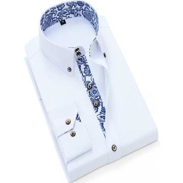 春秋季白色長袖襯衣男士商務抗皺休閑韓版修身免燙正裝短袖襯衫潮