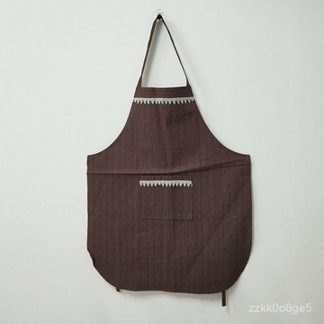 好價在🛒牛仔耐磨不掉色加厚帶口袋圍裙女士男士廚房罩衣圍裙防汙廚房家用 0TLT