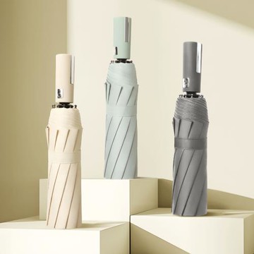 晴雨兩用雨傘男女純色折疊加固全自動加厚遮陽防曬防紫外線太陽傘