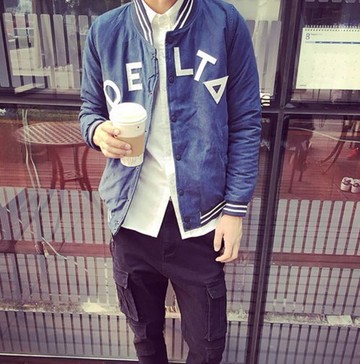 【JP.美日韓】韓國 MA1 棒球外套 復古 外套 復古搭配 地下室  潮流外套 棒領 無領 星球 外套 男裝 亞森