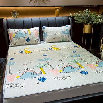 乳膠涼席1.8m床夏季冰絲席三件套1.5米可水洗折疊機洗空調軟席子