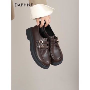 達芙妮法式單鞋女2025新款氣質平底鞋溫柔晚晚鞋豆豆鞋淺口媽媽鞋