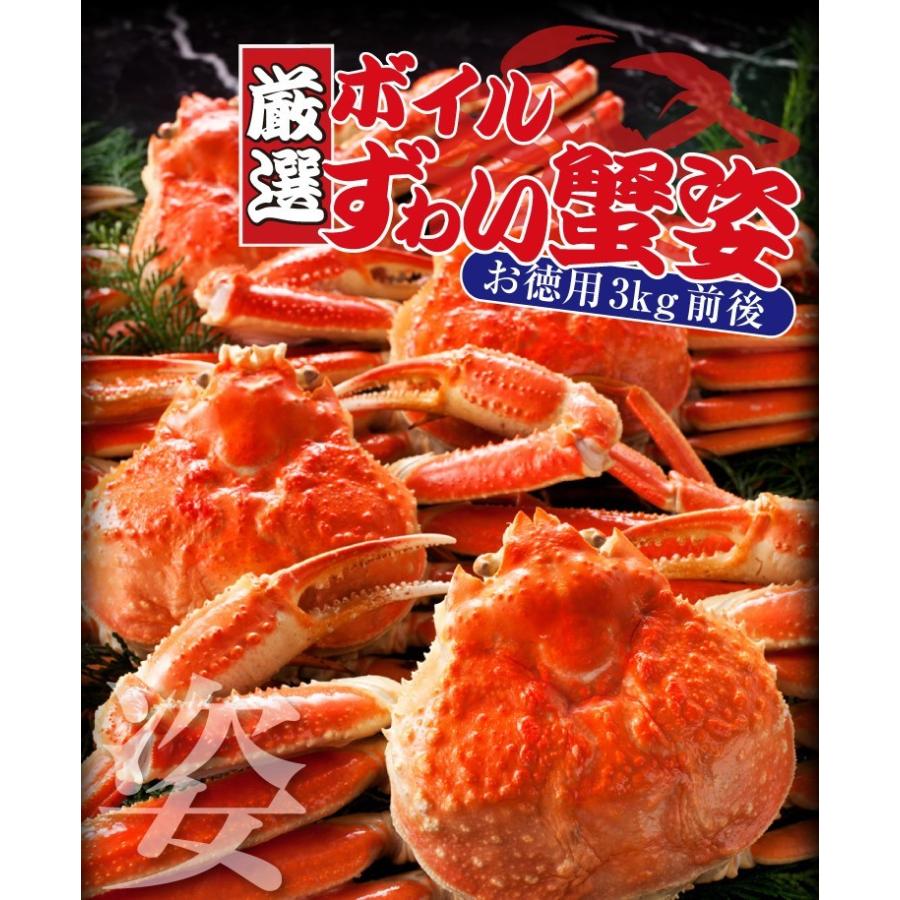 カニ かに ズワイガニ 訳あり品 本ずわい蟹姿 ボイル済み 5〜7尾 総重量3kg カニみそ かに味噌 同梱不可 魚介類 海産物 海鮮