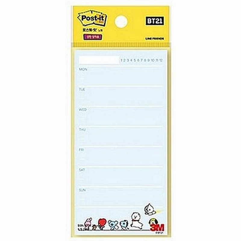 Bt21 3m ポストイット ウィークリー 付箋 韓国文具 文房具 Bts 防弾少年団 かわいい 公式 通販 Lineポイント最大0 5 Get Lineショッピング
