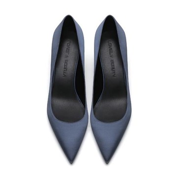 綢緞面名媛尖頭高跟鞋細跟5cm黑色法式氣質工作單鞋百搭性感婚鞋