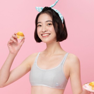 嬪婷-學生系列-有氧牛奶纖維 AA70-85罩杯少女內衣(跳躍灰) 學生二階段-保濕抑菌親膚