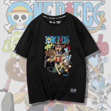 海賊王短袖路飛t恤索隆聯名潮牌寬松純棉復古原創日漫二次元男女
