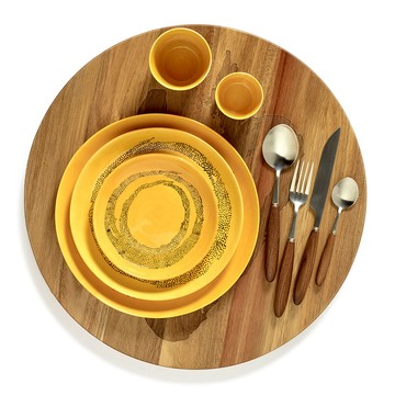 Serax Feast 圓形餐盤 黃/黑圈 16cm 2件組