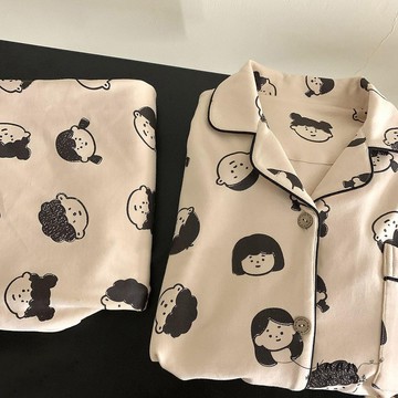 Xuan♥韓國ins睡衣春秋款女長袖新款甜美日系卡通可愛冬季家居服套裝