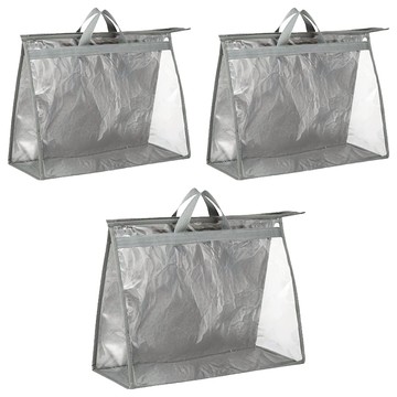 萬用收納袋 XL(45 x 22 x 36cm) 優質防水布料 堅固提手 精緻車縫線  透明  3個