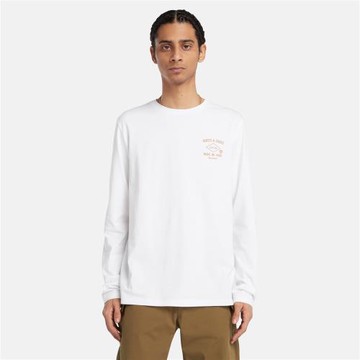 Timberland 男款白色背面印花長袖上衣|A29FC100