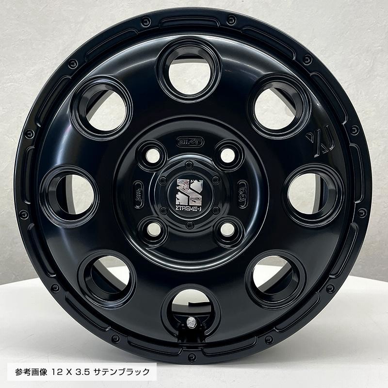 604V 145/80R12 80/78N エクストリームJ KK03 12×4.0 サテンブラック 4 