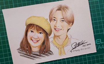 色鉛筆手繪　非電繪　似顏繪　【人物插畫 】　A5