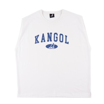 KANGOL 背心 白 藍LOGO 寬版 無袖 上衣 女 6322148200