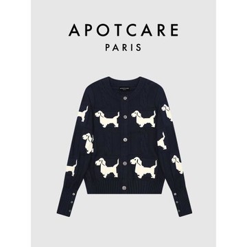 【秋冬新品】法國APOTCARE官網 經典小狗圖案毛衣女2025年秋季
