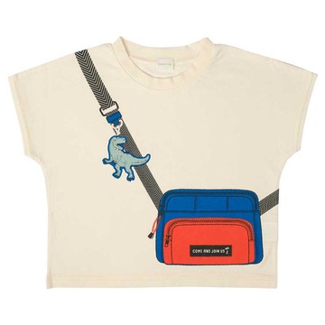 akachan honpo - 短袖T恤-印花 恐龍-象牙白色