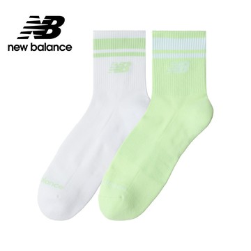 【New Balance】 NB 短襪二入組_中性_白/淺綠_LAS51212AS3