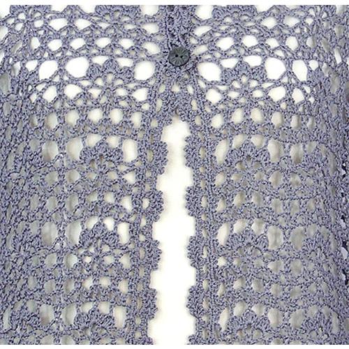 立体モチーフのカーディ 編み物キット 毛糸のポプラ