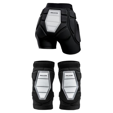 SULAITE EVA滑雪護具 防摔護臀褲 + 護膝 黑色  L  1組