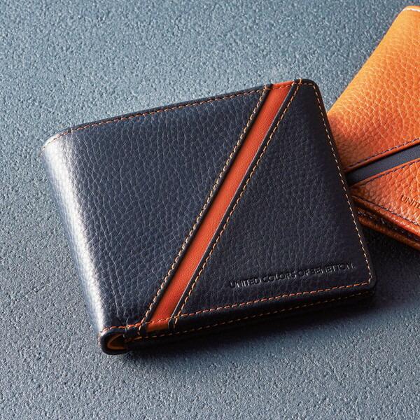 ベネトン ベネトン メンズ二つ折り財布 ネイビー BN-W0002NV | LINE  