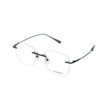 SEROVA無框方形光學眼鏡/藍#SP1075 C9
