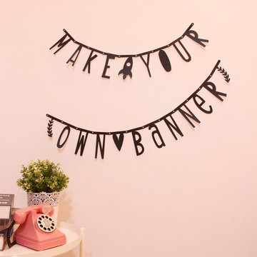 【字串】有亮點//節慶DIY字串佈置掛飾-質感黑(可隨意排列)