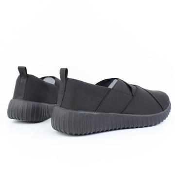 外貿春秋季黑色休閑一腳蹬女鞋輕便厚底懶人鞋休閑運動軟底媽媽鞋