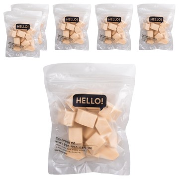 韓國 HELLO 韓國製拋棄式化妝粉撲 15個裝  6個  膚色