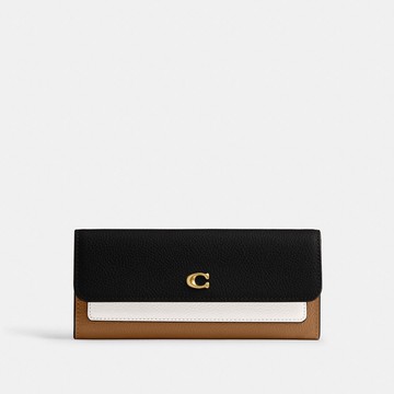 MILA 長型撞色設計翻蓋皮夾