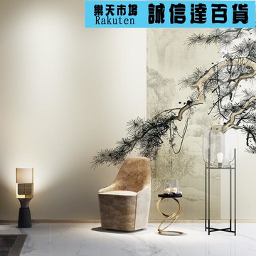 壁紙 壁貼 中式手繪松枝仙鶴意境電視背景牆紙客廳茶室裝飾壁紙牆紙壁畫