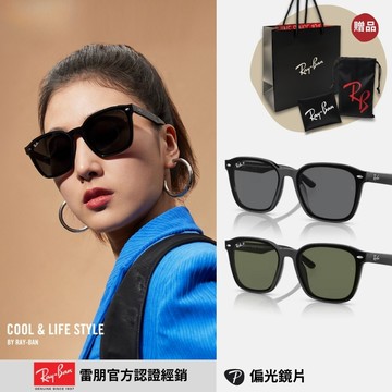 RAY BAN 膠框偏光太陽眼鏡(RB4392D-601/9A、601/81 66mm 偏光鏡片)